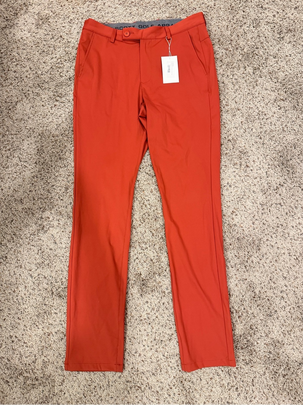 Men's Rust Performance Golf Pants - Boston Scott